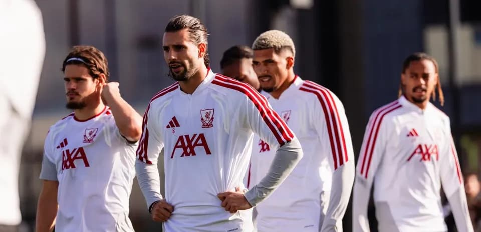Liverpool players during training session at facility