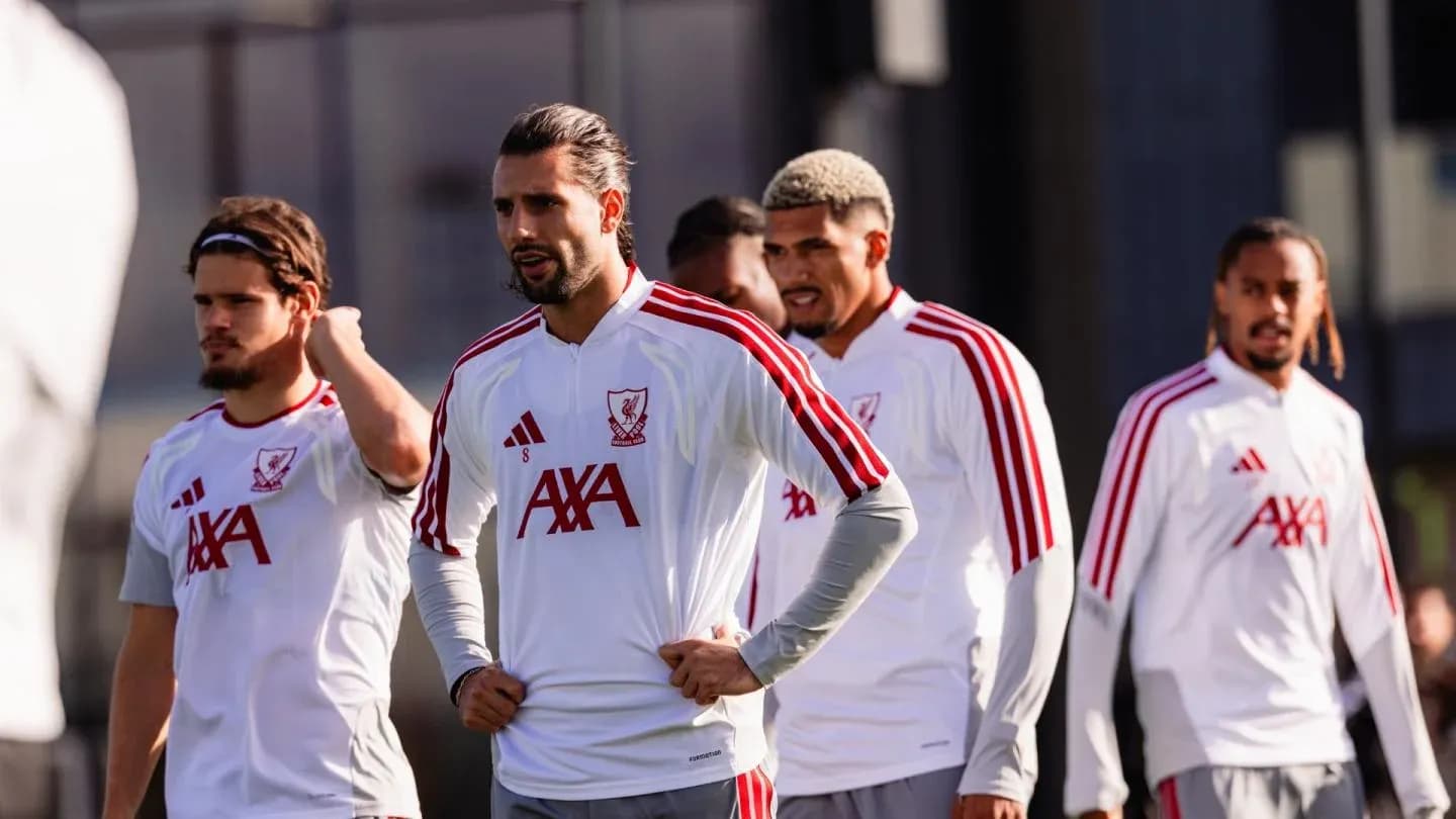 Liverpool players during training session at facility