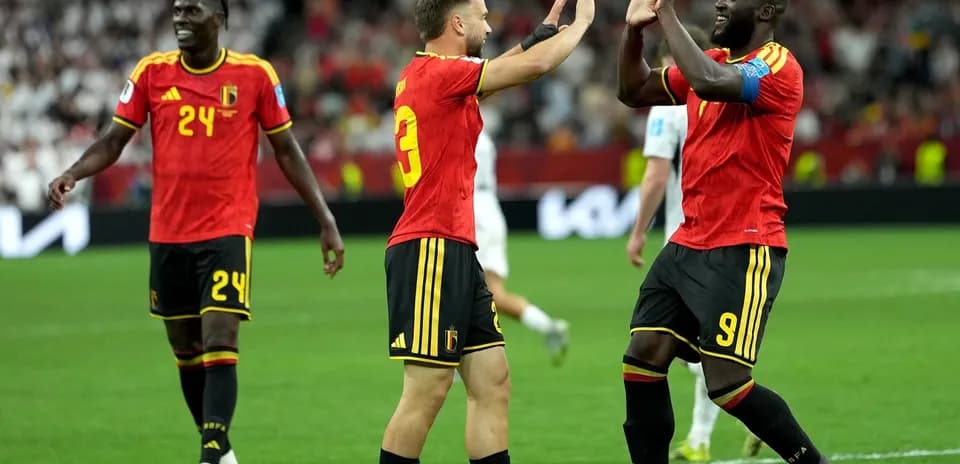 Belgium players celebrating a goal during match