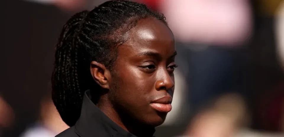 Athlete with braided hair during a match