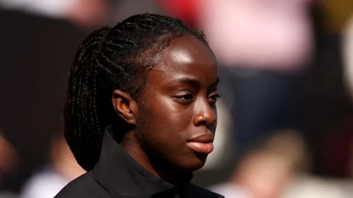 Athlete with braided hair during a match