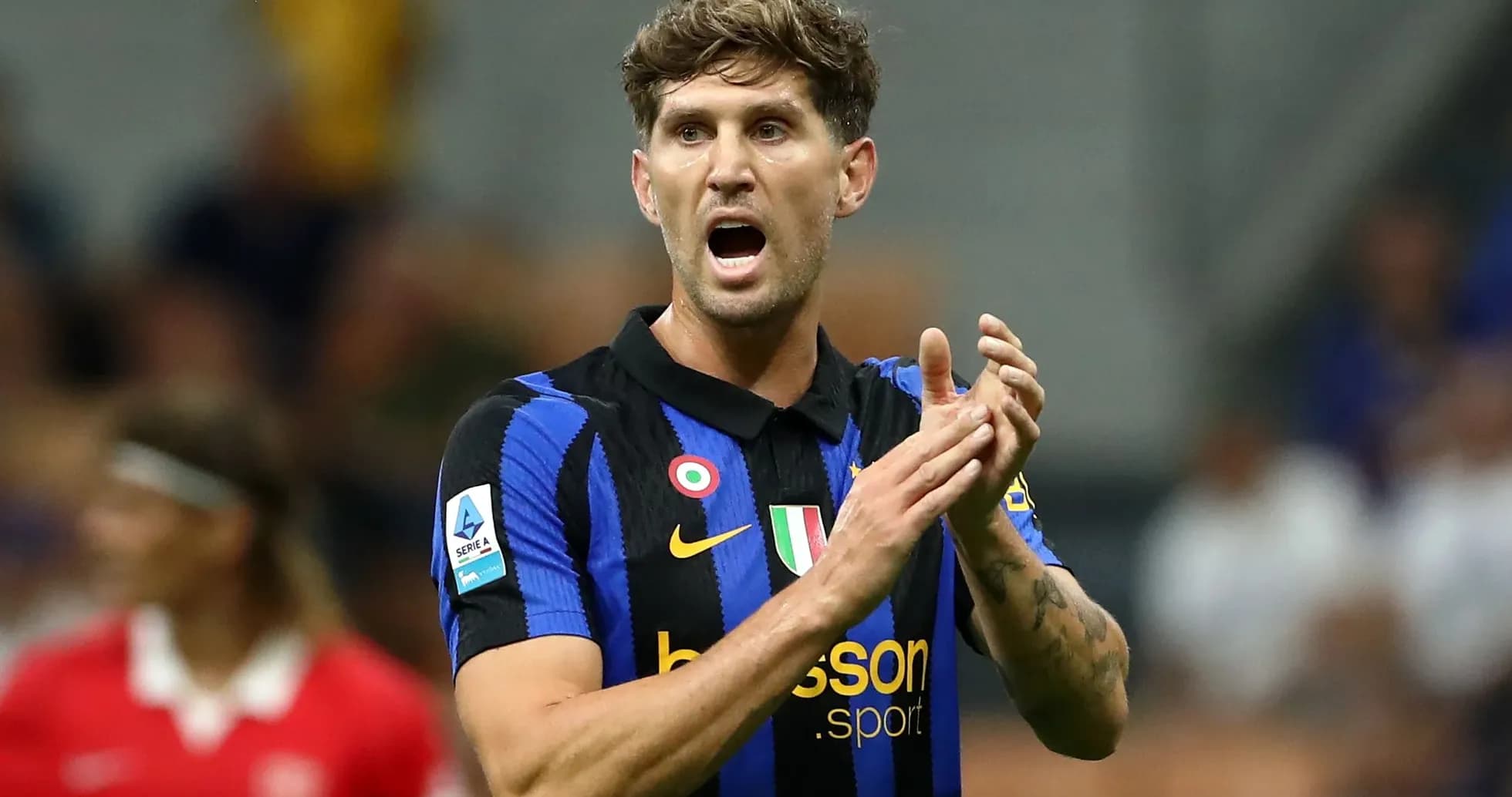 Player gesturing during a Serie A match