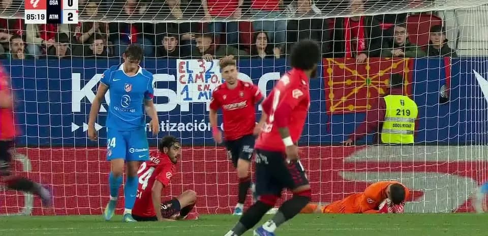 Players during Atletico Madrid vs Osasuna match
