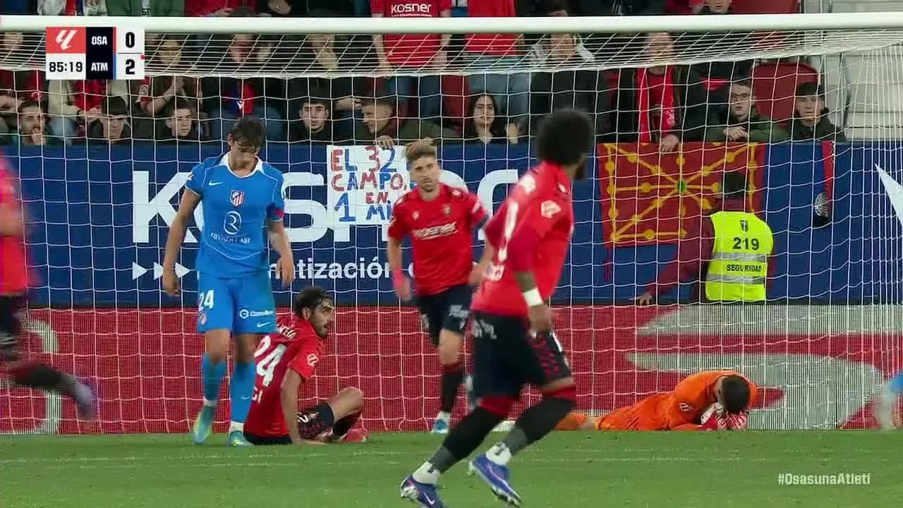 Players during Atletico Madrid vs Osasuna match