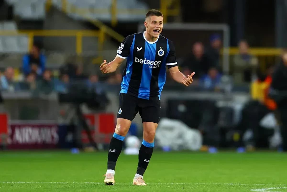 Player gesturing during a football match