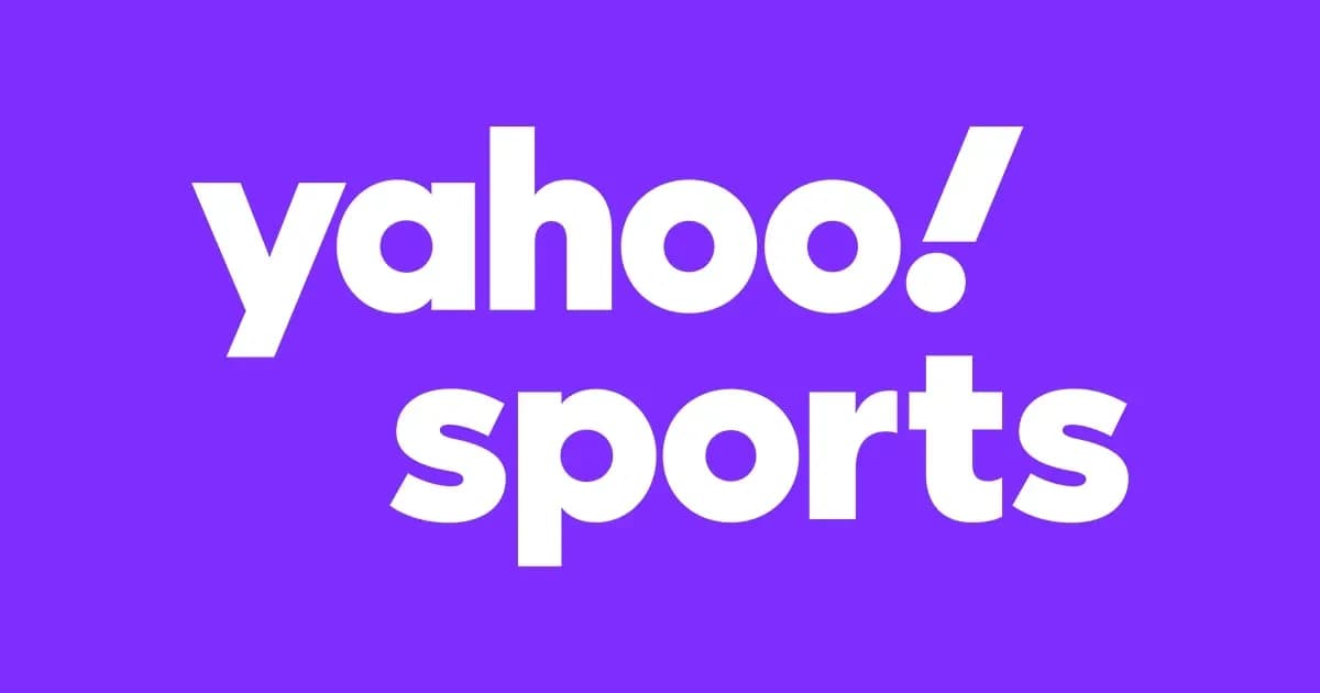 Yahoo Sports logo on purple background