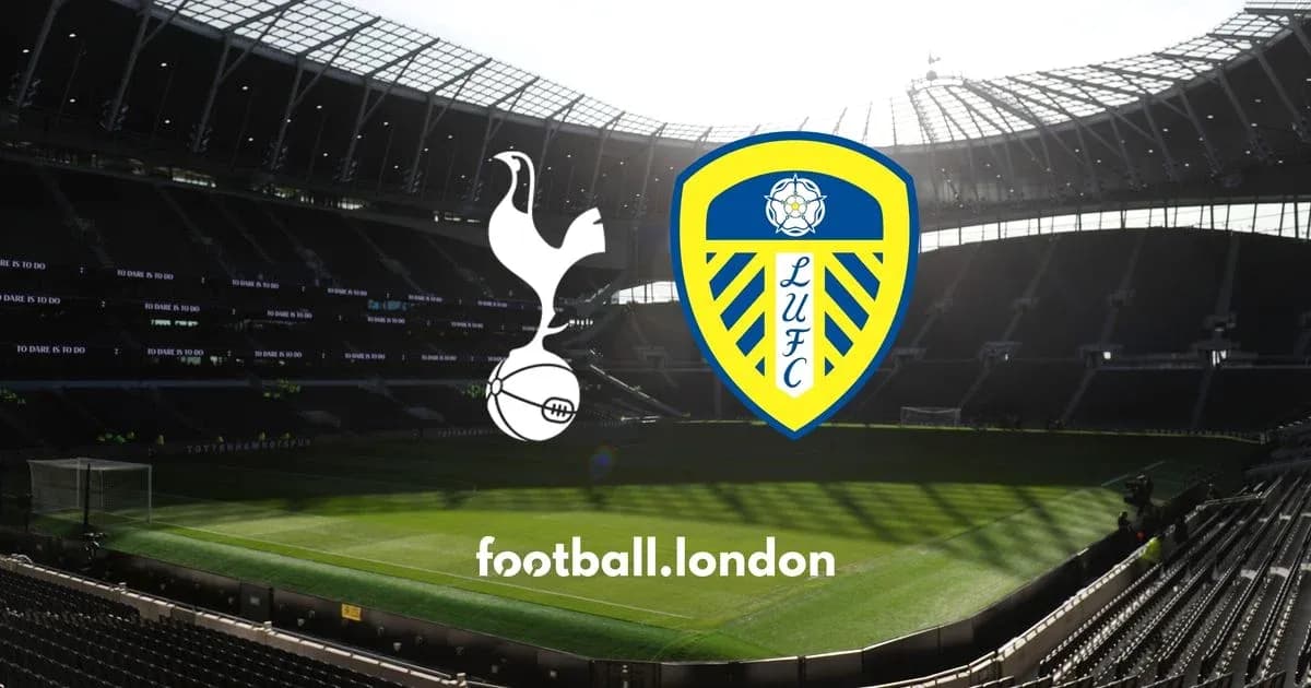 Tottenham and Leeds United logos in stadium
