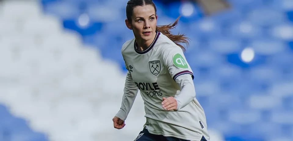 West Ham player running on the pitch during match