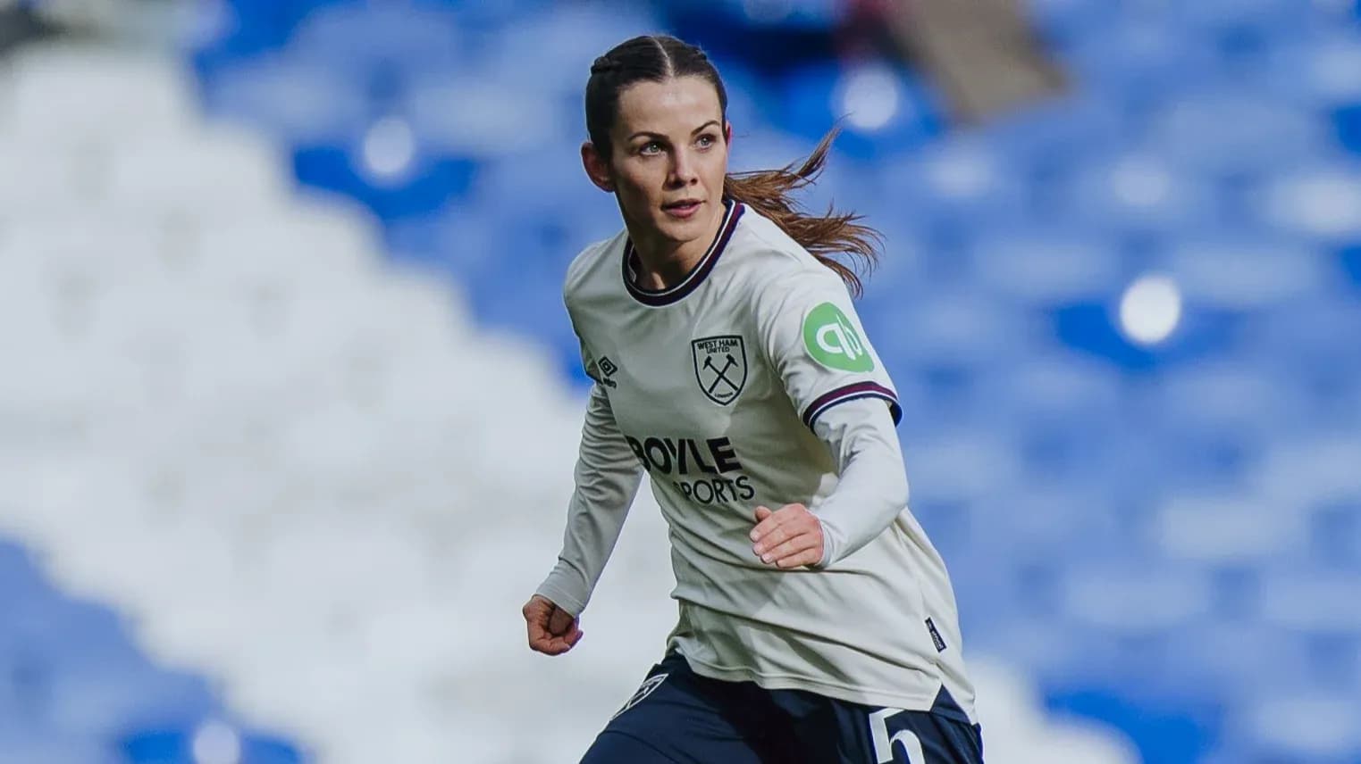 West Ham player running on the pitch during match