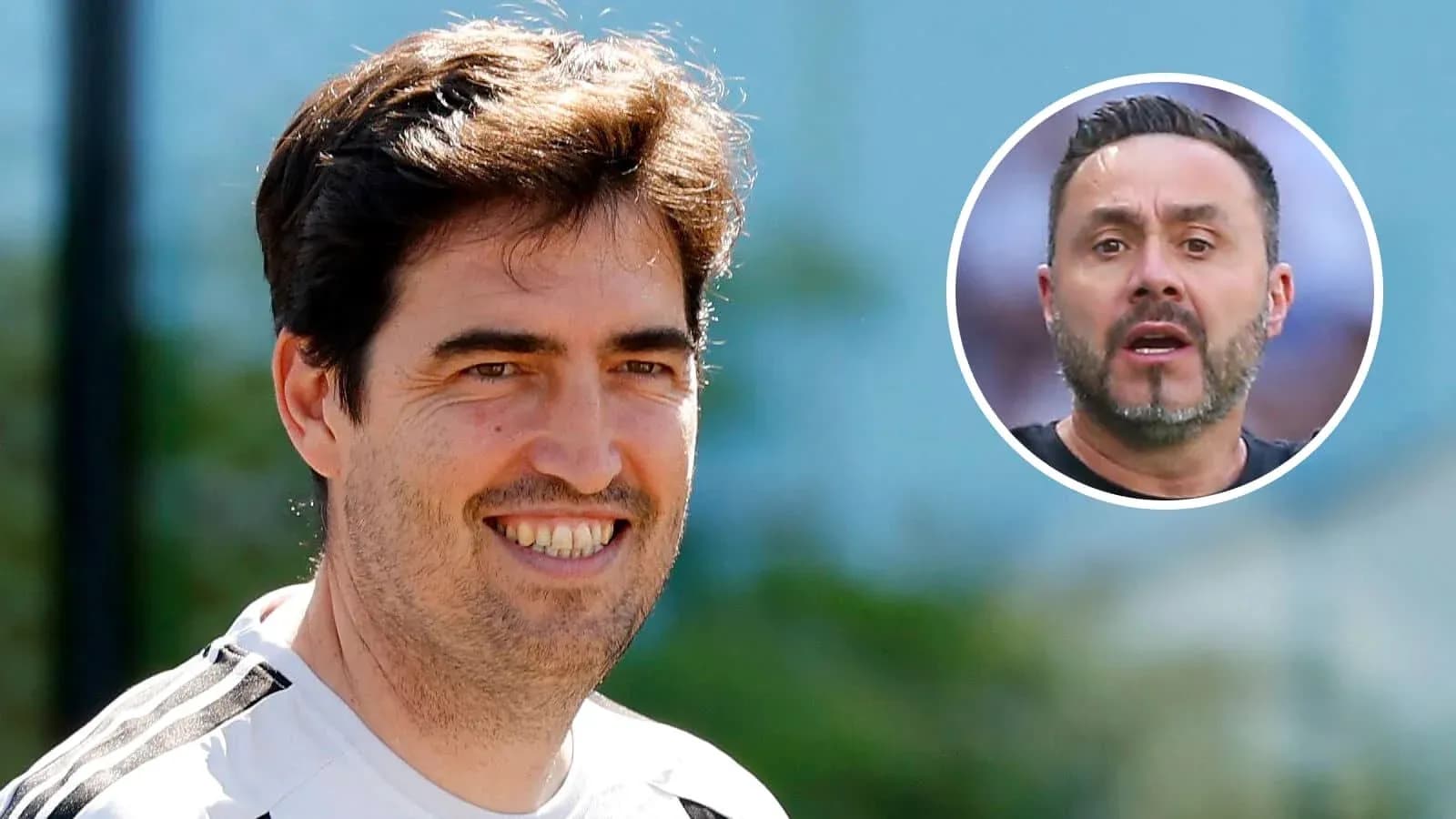 Football coach smiling during training session outdoors