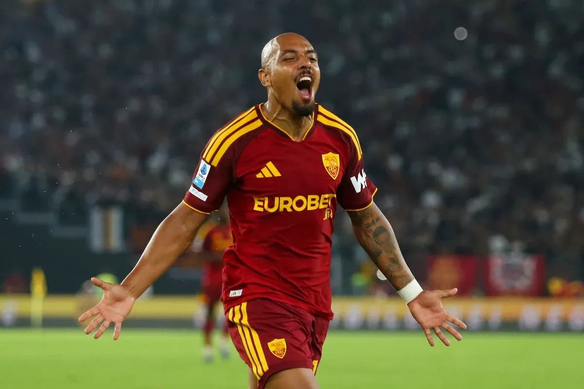 Player celebrating goal during AS Roma match