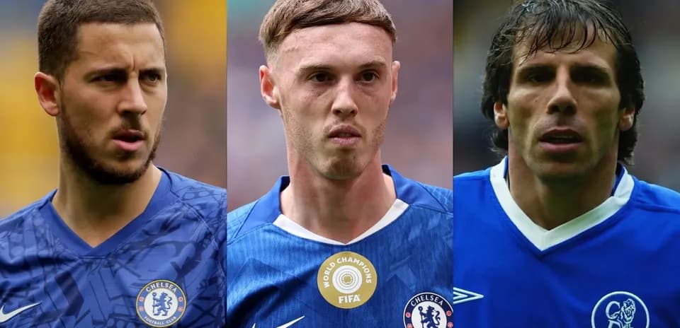 Three Chelsea players in blue kits looking serious