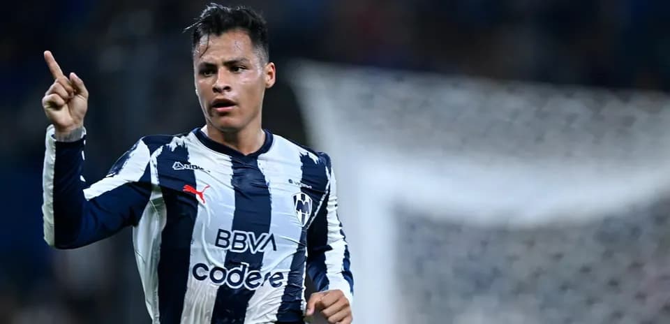 Monterrey player celebrating during Liga MX match