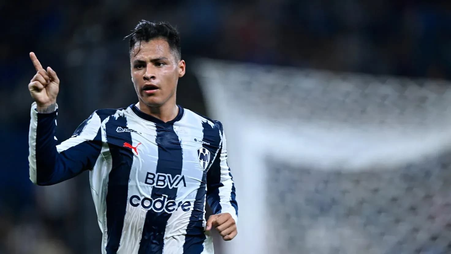 Monterrey player celebrating during Liga MX match