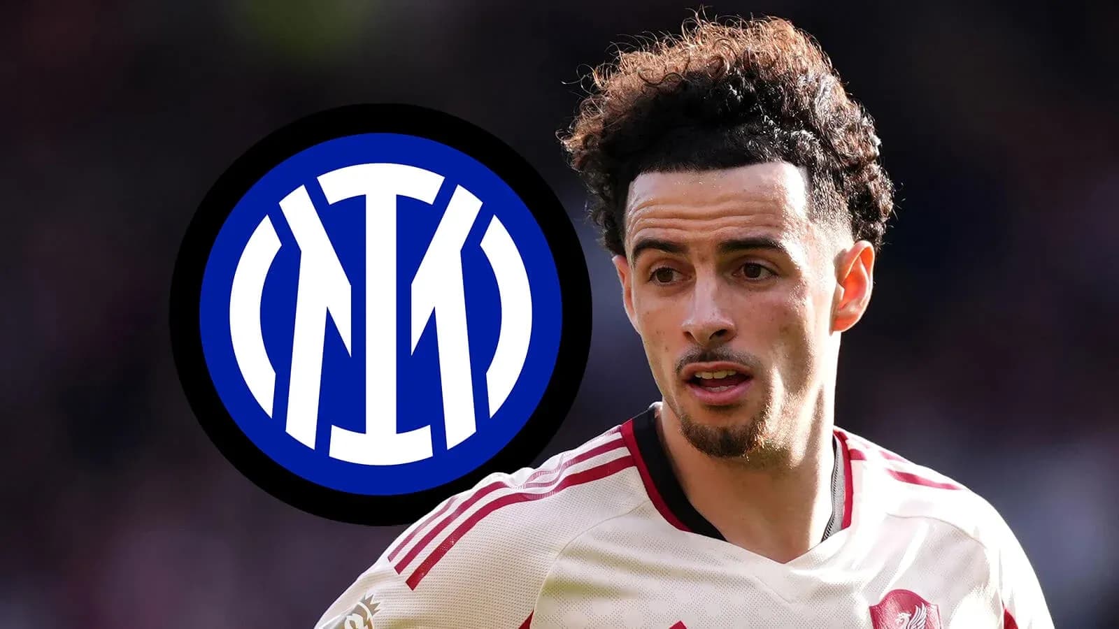 Player in jersey with Inter Milan logo in background