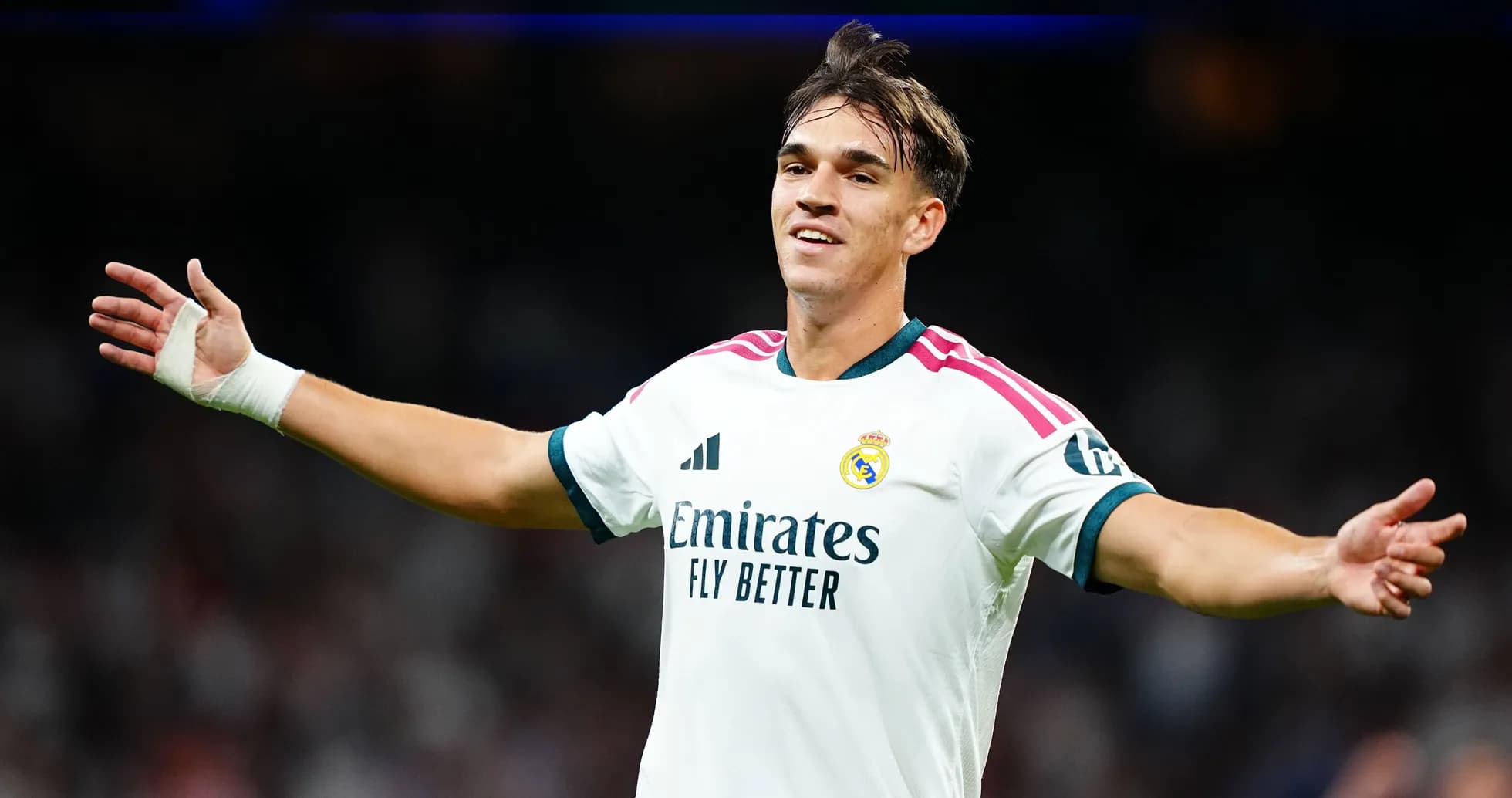Player celebrating during a match for Real Madrid