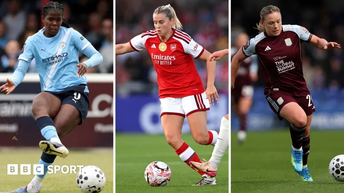 Three female footballers dribbling the ball during matches