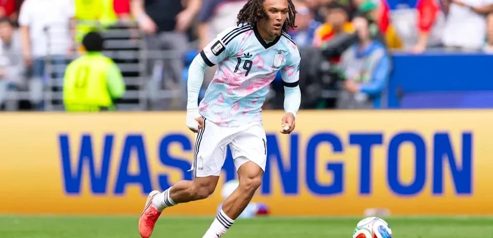 Player dribbling the ball during a soccer match