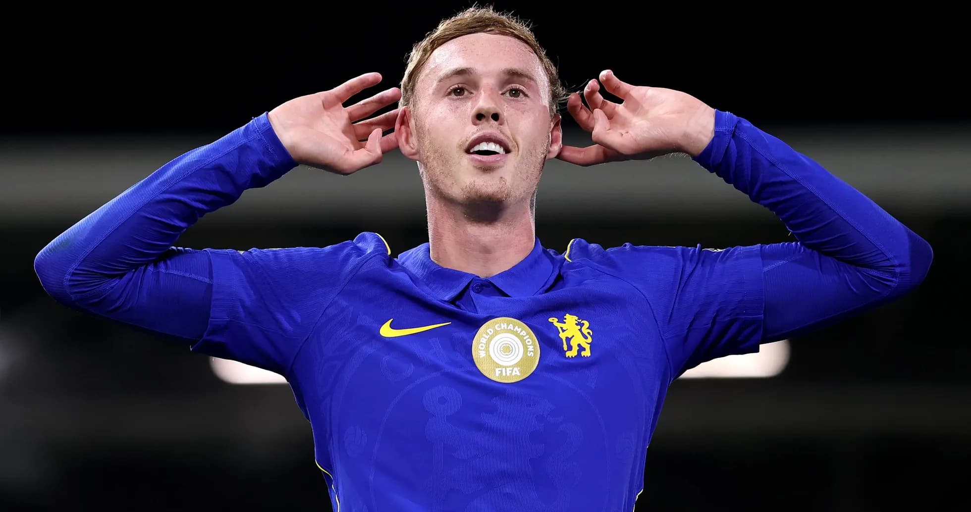 Player celebrating after scoring a goal for Chelsea