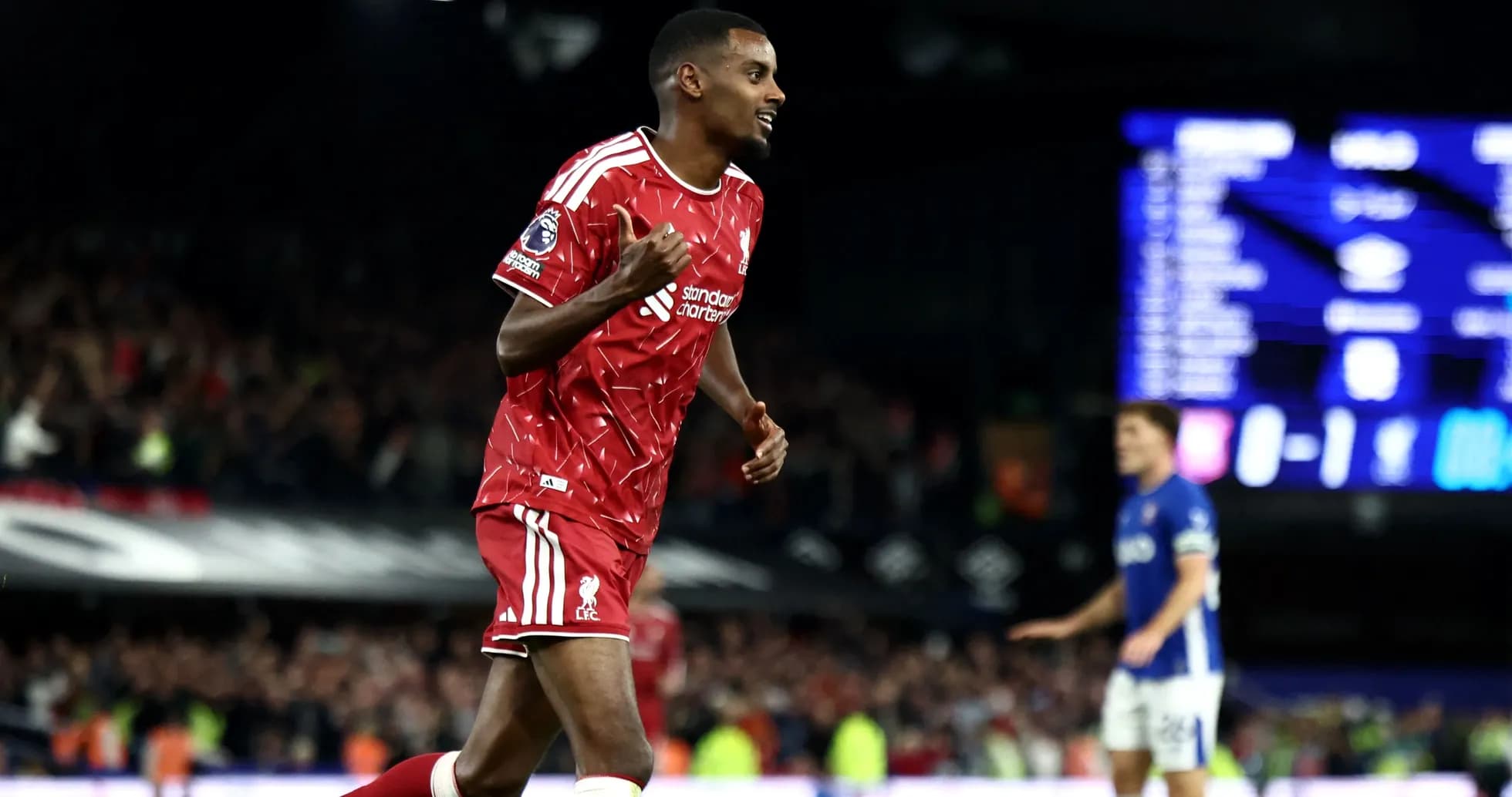 Player celebrating after scoring for Liverpool