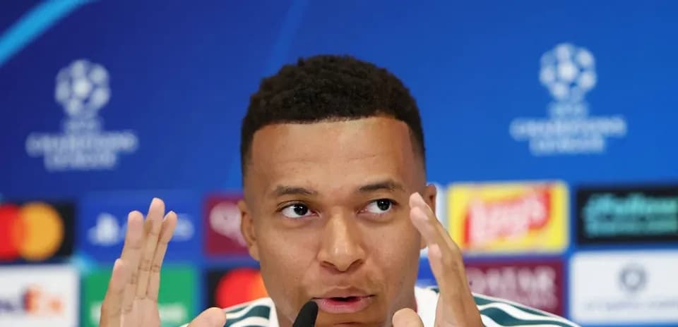 Player speaking at UEFA Champions League press conference