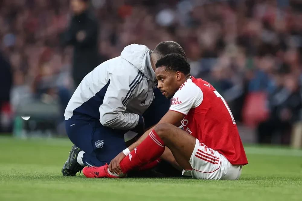 Player receiving medical attention on the field