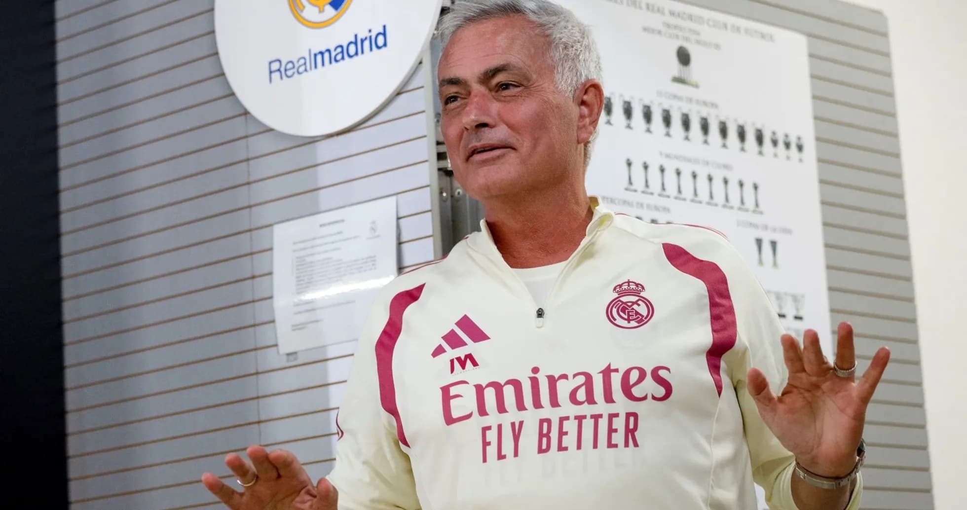 Coach speaking at Real Madrid training facility
