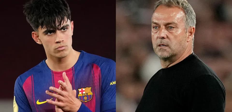 Barcelona player and coach during match preparation