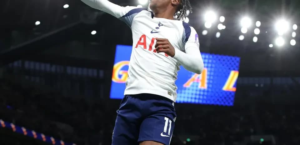 Player celebrating after scoring a goal for Tottenham