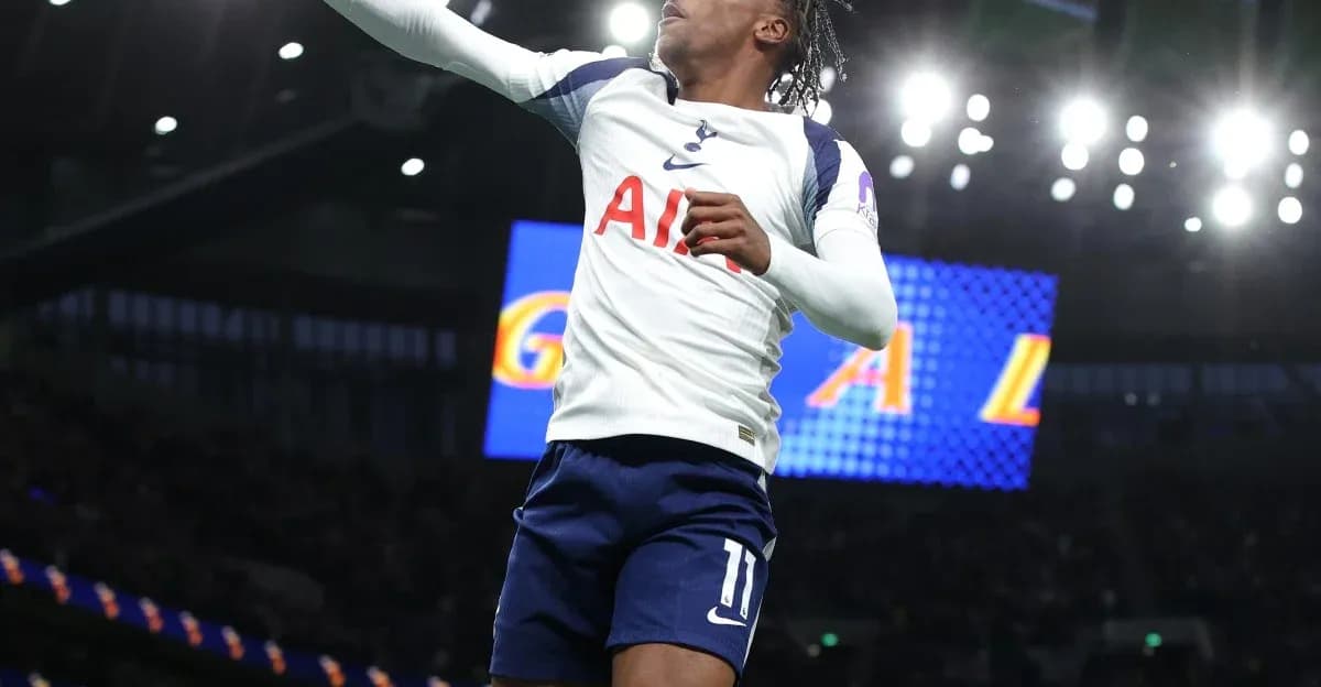 Player celebrating after scoring a goal for Tottenham