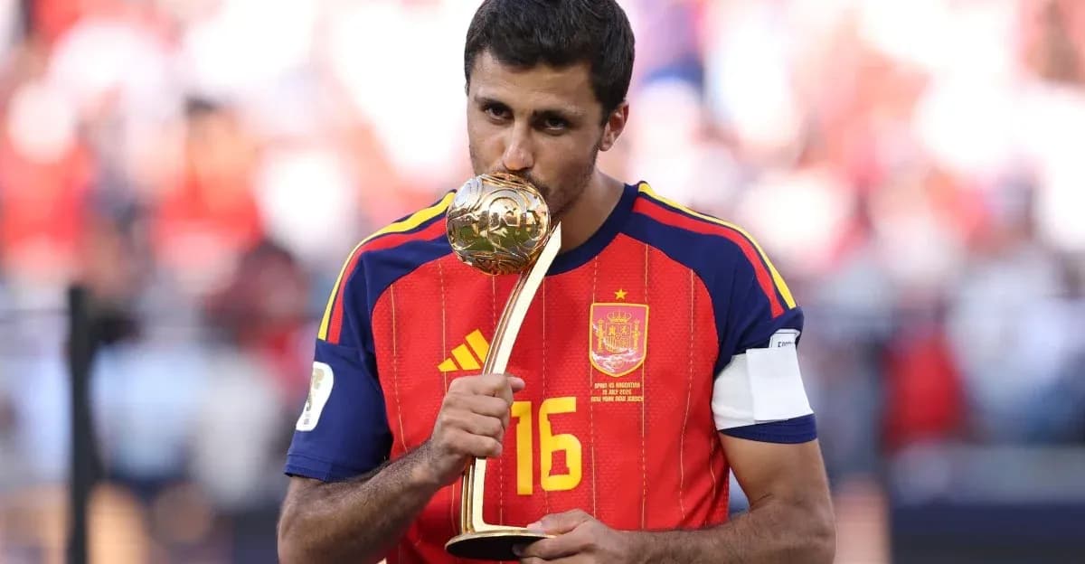 Player holding trophy after winning match