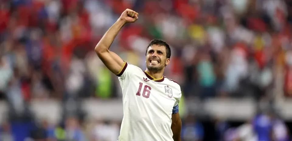 Player celebrating with raised fist during match