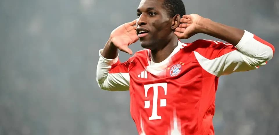 Player celebrating a goal for Bayern Munich