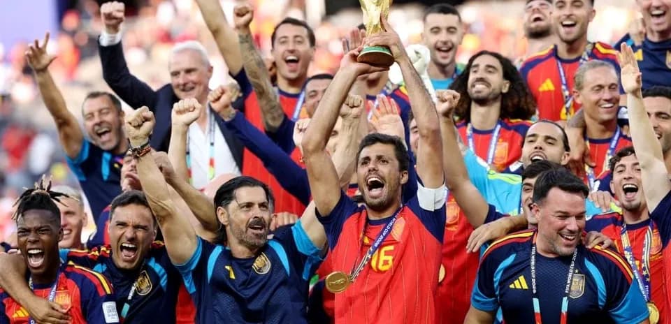 Spain national team celebrating World Cup victory