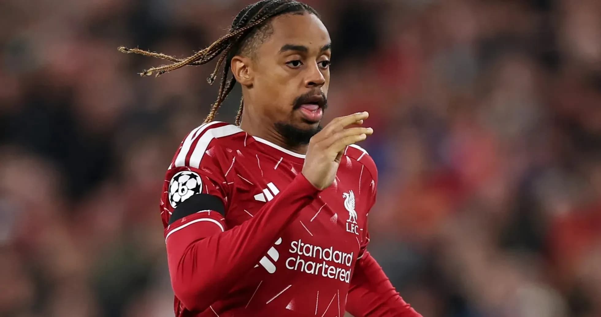 Liverpool player running during a Champions League match
