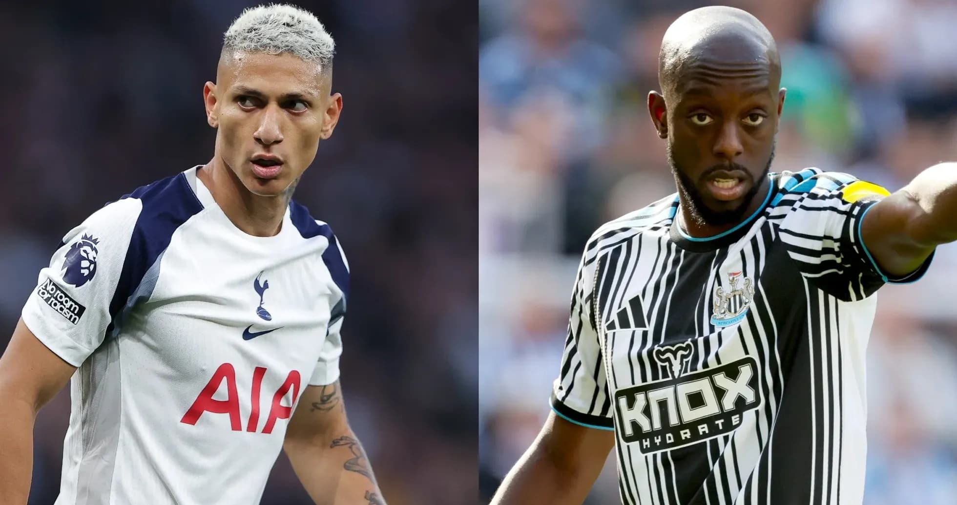 Richarlison and Newcastle player during match