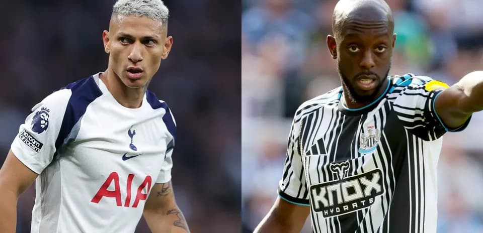 Richarlison and Newcastle player during match