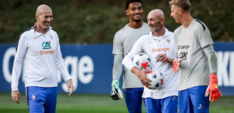 French football team players during training session