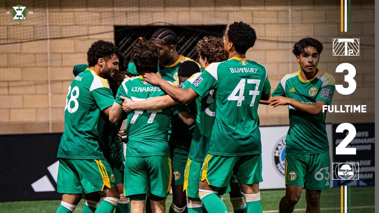 Portland Timbers II celebrating match victory