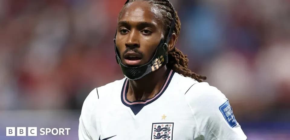 Player wearing England jersey during match