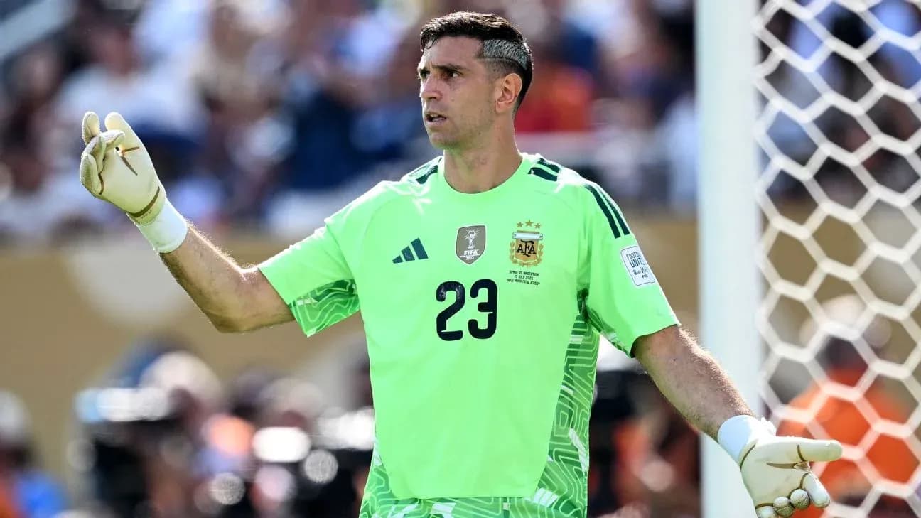 Goalkeeper gesturing during a football match