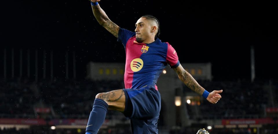 Barcelona player celebrating during La Liga match