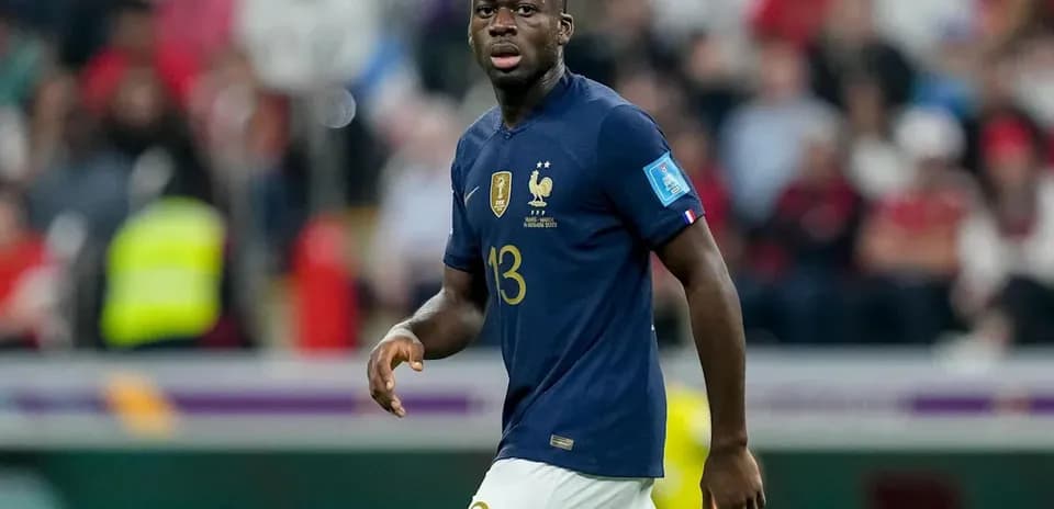 Player wearing France jersey during match at World Cup