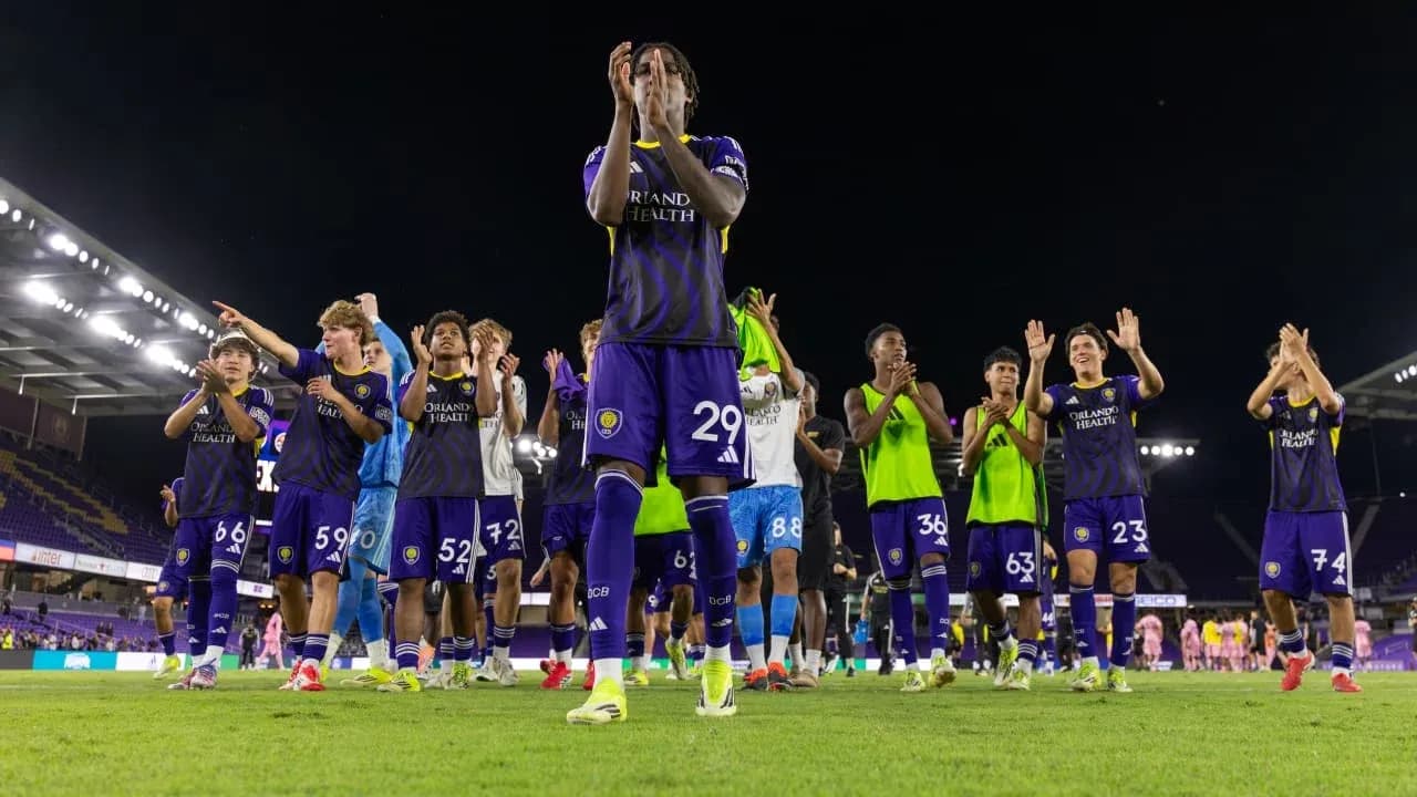 Orlando City II players celebrating after the match