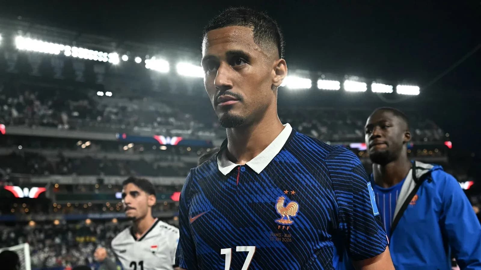 Player in France jersey walking off the pitch