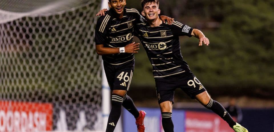 Los Angeles FC II players celebrating a goal