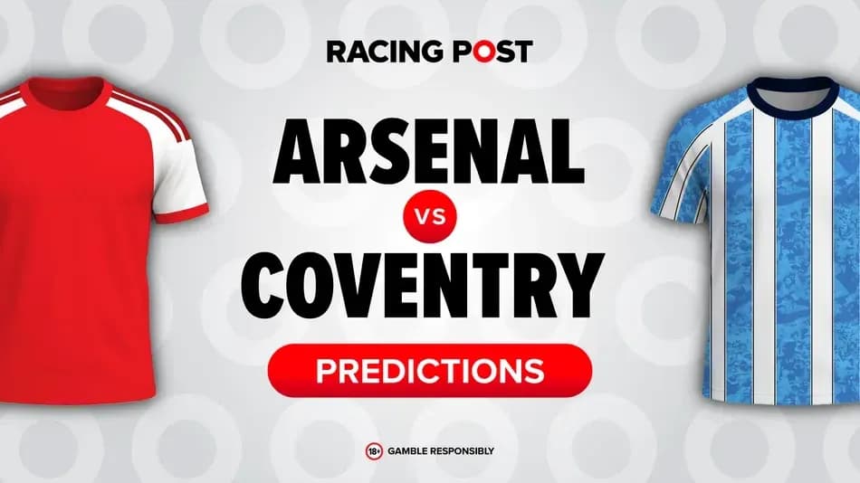 Arsenal and Coventry jerseys with match predictions