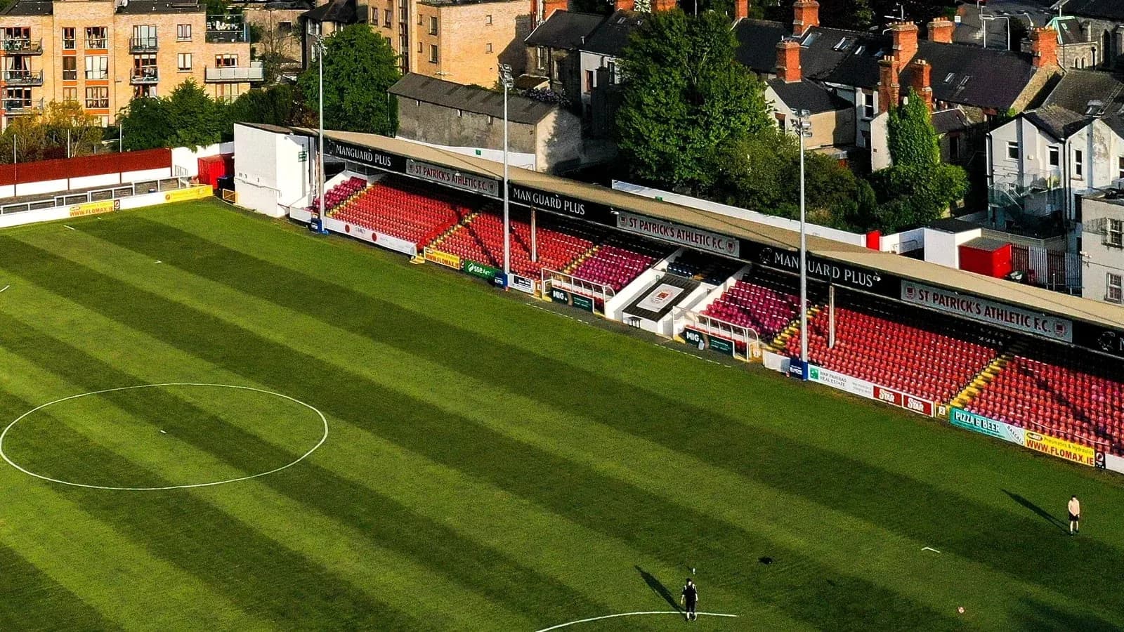Aerial view of St. Patrick's Athletic FC stadium