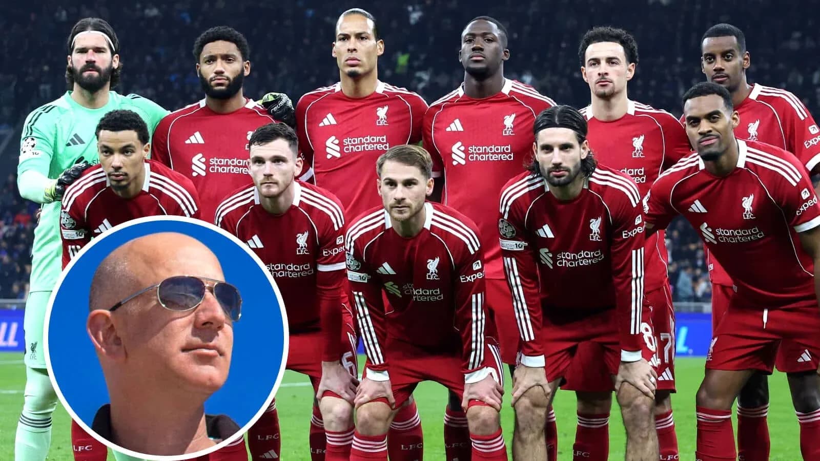 Liverpool FC players posing for team photo