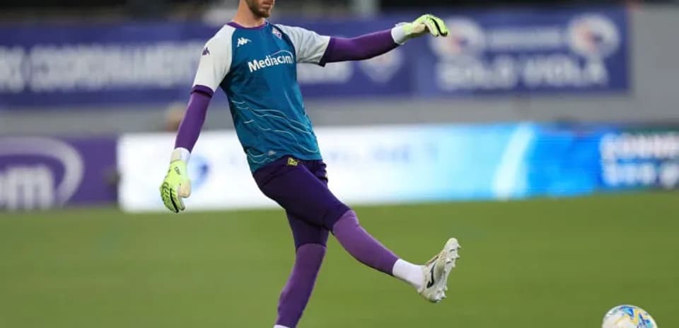 Goalkeeper kicking ball during training session